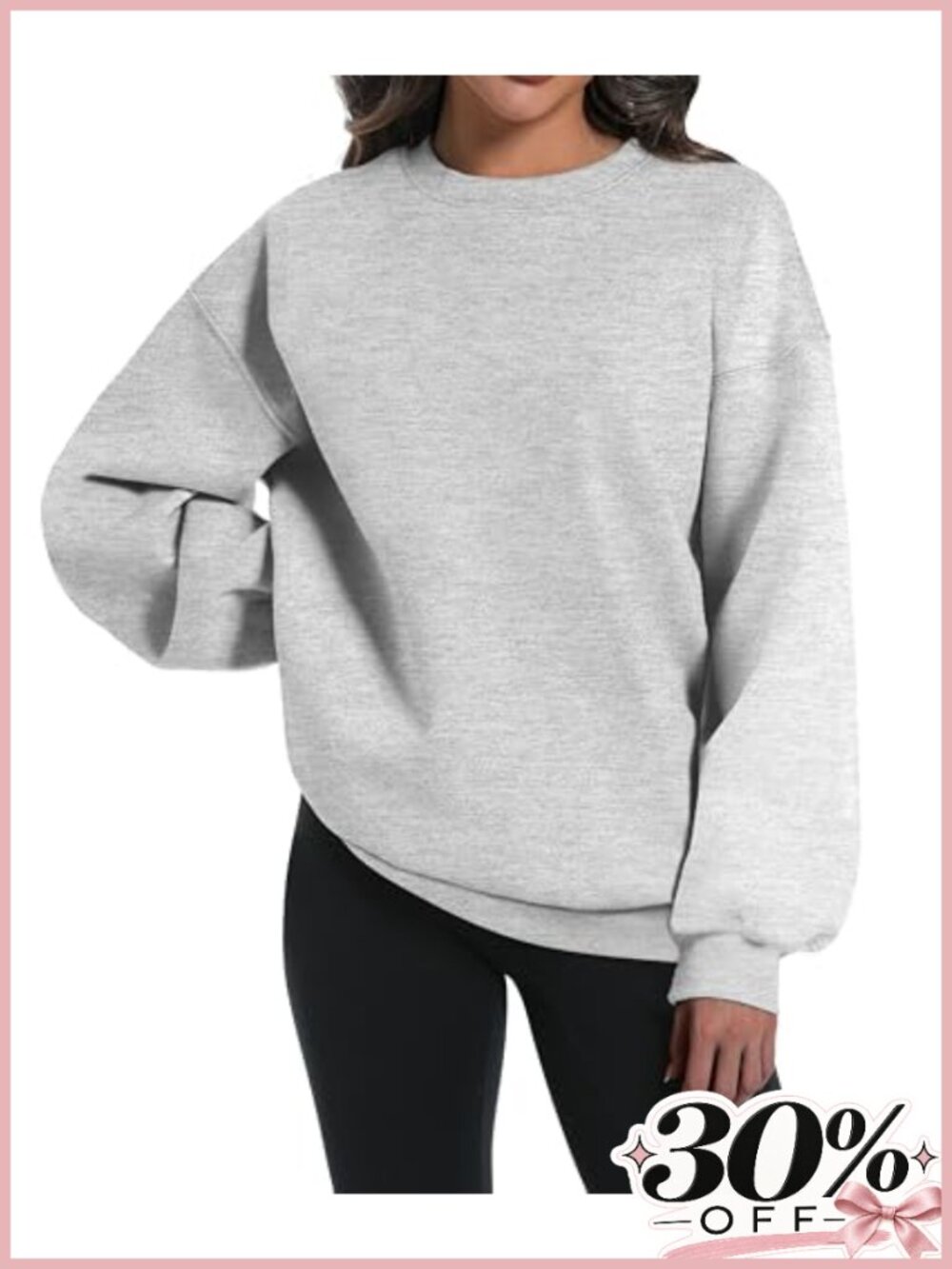 Oversized Crewneck Sweatshirt Long Sleeve Pullover Cozy Fall Winter Top